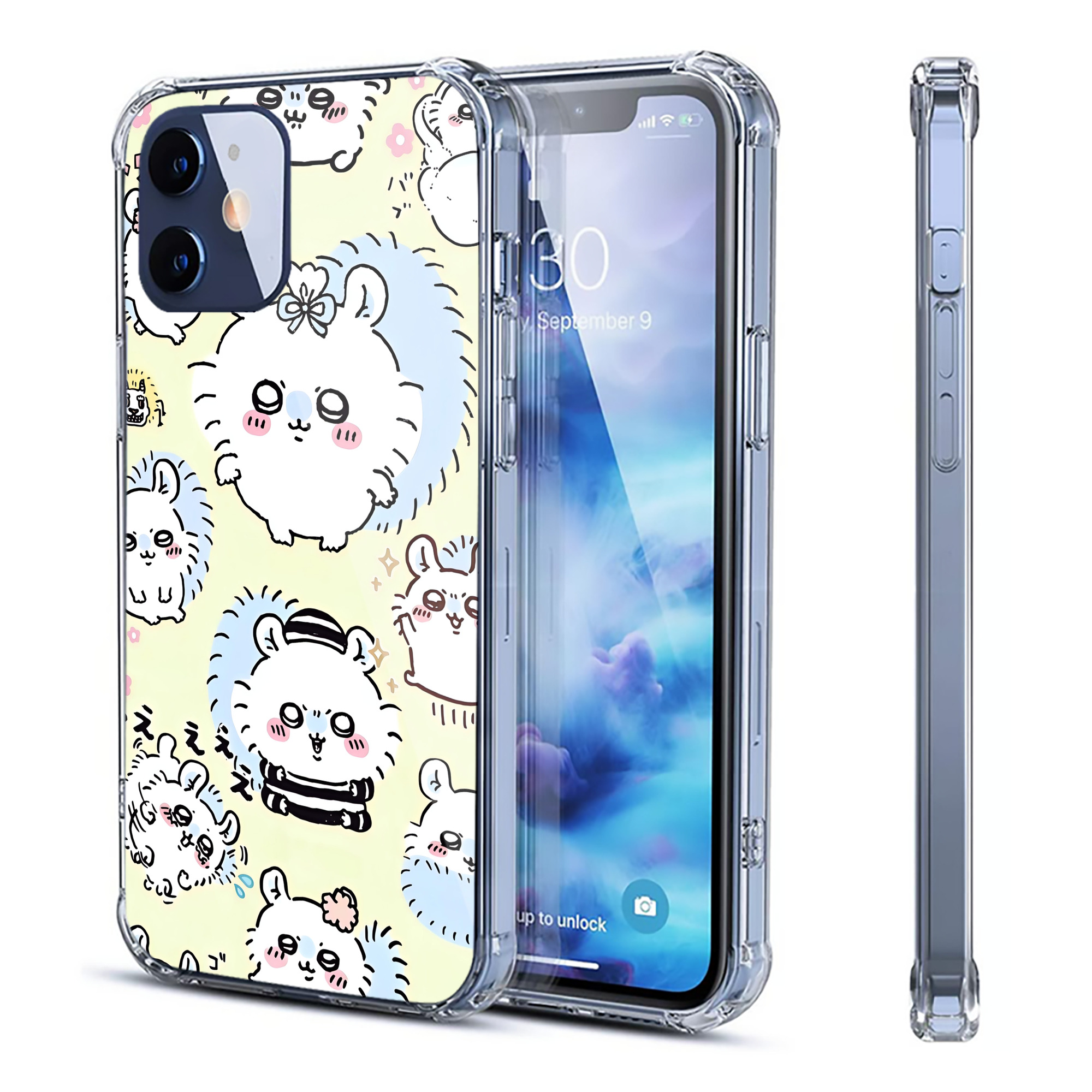 （画像用） ちいかわ Chii-kawa 【iPhone 12シリーズ対応】透明スマホケース（クリアソフトケース）